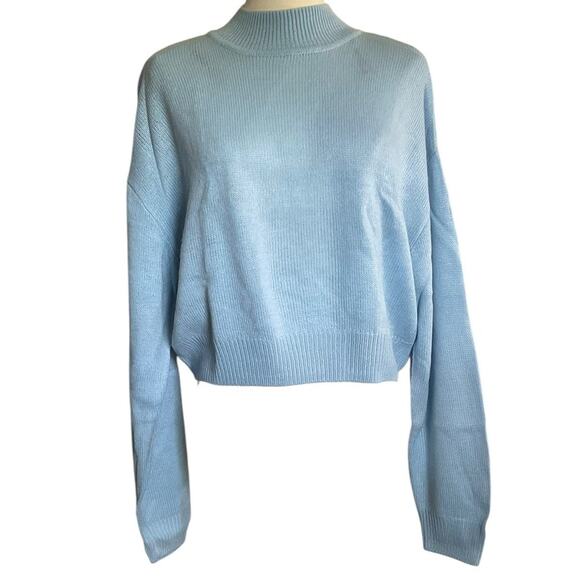 Divided Sweaters - Divided H&M Womens Small Light Blue Sweater Midriff Tight Knit